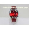 Leather strap round Alloy Wrist Watch Cartoon transparent design Unisex Wrist Watch