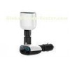 Swing Head Dual USB Ports Universal Car Charger LED Display FCC / Rohs