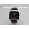 Square Men Quartz Watch analog alloy leather strap Roman Number dial Japan Movement
