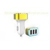 Aluminium Alloy Circle Universal USB Car Charger  With 3 Ports , Auto Usb Charger
