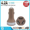YLCC-235-WOOD Triple USB car Charger