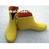 Fashion Ankle Rain Boots With Yellow Solid Color 6.3 Inch Shaft