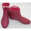 Red Solid color Ankle Rain Boots For Women For Fishing / Walking