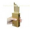 Golden Four Bands Portable GPS CDMA GSM 3G Cellphone Signal Jammer For Meeting Room, Museum