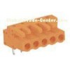 250V 12A Female Right Angle Solder MCS Connector , Pin Size 1.0 x 1.0 Orange