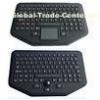 Stand alone industrial illuminated keyboard with trackball black color