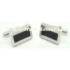 Rectangle Carbon Fiber Cufflinks For Man ' s with 304 # Stainless Steel