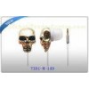 Popular hot sell Skull earphone PVC cable with MIC metal earphone