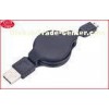 Flat PVC Retractable Charger Cable USB 2.0 to Micro 5 pin Sync Data Cable 100cm