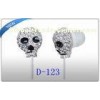 Gothic Skull Earbuds / GOLD Chrome Metal in Ear Headphones for Iphone ,Ipad , MP3