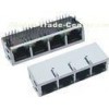 10 / 100 Mbps Side Enter RJ45 With Transformer Shielding LED Color Noise Reduction