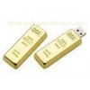 Gold Plated Retractable Bar Metal USB Flash Drive With Engraved Logo