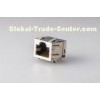 Modular Shielded RJ45 Jack , PCB Mount RJ45 Connector 8P8C Single Port  With LED Gold Plated