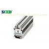 width 12.2mm AWG 22 - 4 Grey Din Rail Terminal Blocks for Electric Lighting 600V 85A