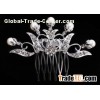 Crystal Rhinestone Wedding Bridal Pearl Hair Comb White 2.4''long * 3.5''wide for wo