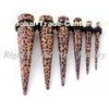 Brown Leopard Ear Stretchers Tapers Hot Transfer 0 Guage For Female