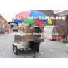 Fast Food Trailer Stainless Steel Hot Dog Cart  Glass window with cabinets