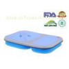 FDA & LFGB Standard Silicone Food Storage Containers Blue Color For School