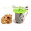 Flexible food grade silicone coffee cup lids With Spoon Holder LFGB standard