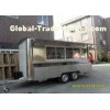 Stainless Steel Commercial Food TrailersWith Sliding Glass Window And Canopy