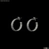 18K White Gold Rhodium Custom Made CZ Hoop Earrings GY6E