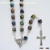 triangle crystal rosary cross necklace
