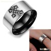 Wholesale fashion men's jewelry stainless steel crystal cross ring