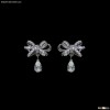 18K White Gold Rhodium Custom Made CZ Chandelier Teardrop Earrings ES5527E