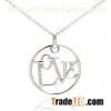Women's Sterling Silver Encircled Love Fashion Necklace