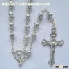 silver platic prayer beads holy cross rosary necklace