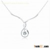 China custome design low price ribbon crystal paved trendy necklace