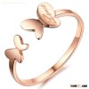 fashion jewelry butterfly design elegant rose gold plated open rings