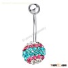 Colorful crystal navel button ring cheap piercing jewelry
