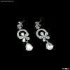 18K White Gold Rhodium Custom Made CZ Chandelier Teardrop Earrings ES4429E