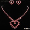 heart red rhinestone bridal jewelry set wedding jewelries