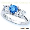 18k white gold jewelry,blue toapz and diamond ring,gold jewelry,gemstone ring