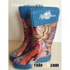 Cheap and Fashionable Women Rain Boots--Flower Thicker