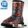 Winter buckle boots with two-face sheepskin material