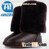 Fashion lady snow boots with two-face sheepskin material