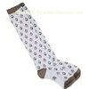 Comfortable Knitting Cotton White Girls Knee High Socks With Ice Cream Pattern