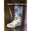 OEM / ODM Printing Flower Rubber Half Rain Boots For Ladies