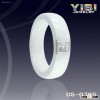 5mm White new fashion domed and comfort fit ceramic ring with diamond inlaid CS-076S