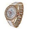 Ladies Quartz Watch Big Faced Wristwatch Fake ceramic Strap