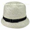 Fashionable White Sinamay Hat with Black GG Band hats fascinators hatinators