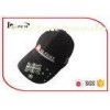 3D Embroidery Black Cotton Baseball Caps Hats With Adjustable Metal Buckle