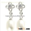 stainless steel fashion big pearl earrings