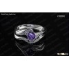 fashionable aaa cubic zirconia gemstone jewelry wholesale 925 sterling silver wedding ring sets