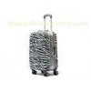Aluminum frame zebra print luggage 360 degree wheels for female or male