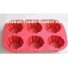 Eco-Friendly Silicon Cake Mould, Silicone Baking Moulds / Pans 4 / 6 Cup Flower