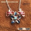 Fashion 925 Sterling Silver Flower Shape Color Enamel Pendant Gift Design
